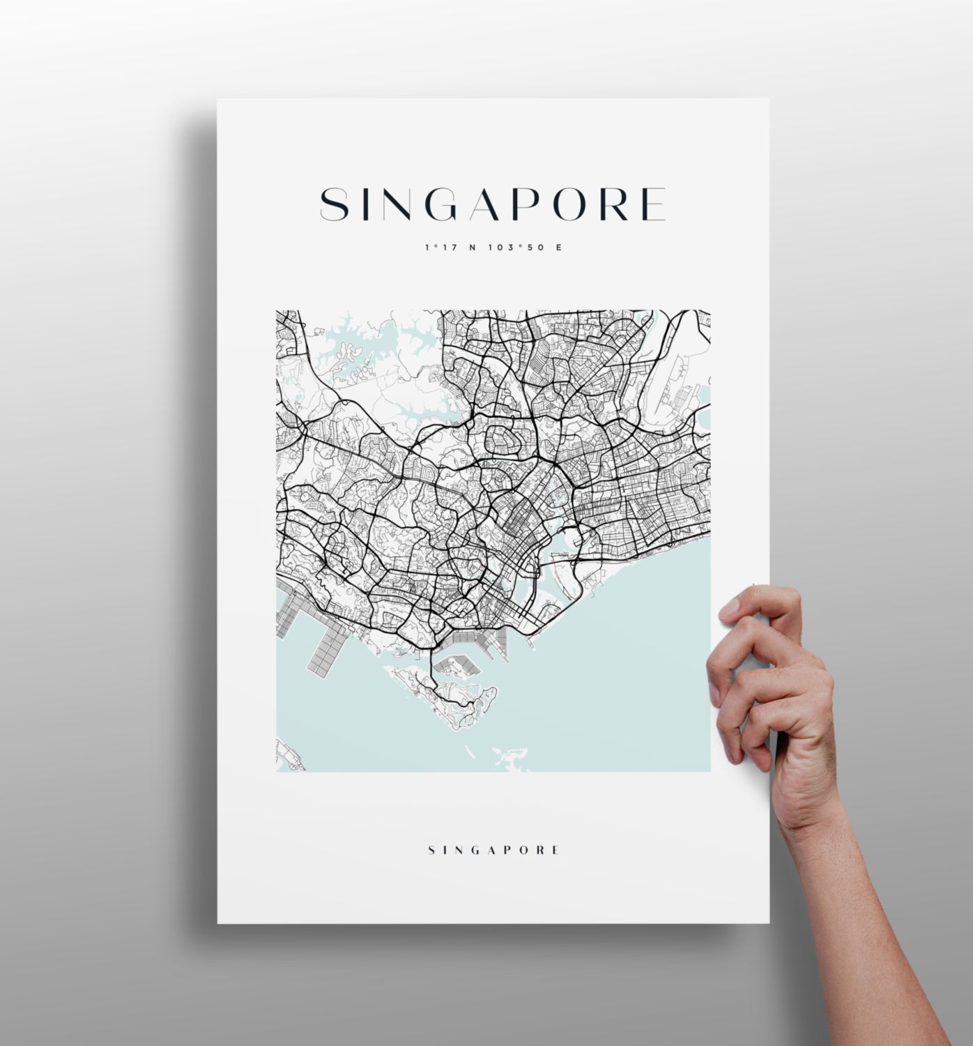 Singapore cityscape aluminum metal wall art print in matte finish