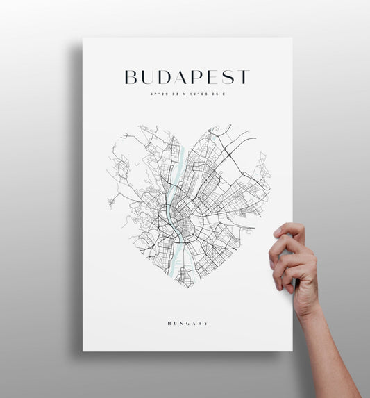 Budapest skyline metal wall art panel