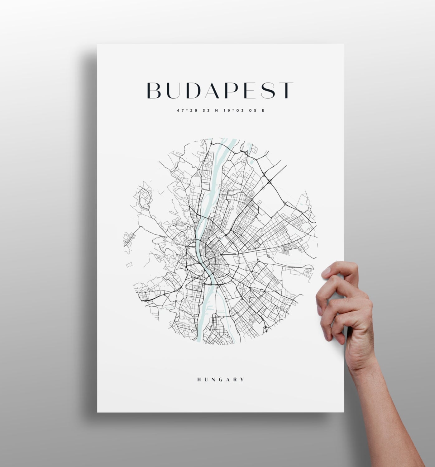 Budapest skyline aluminum metal wall art