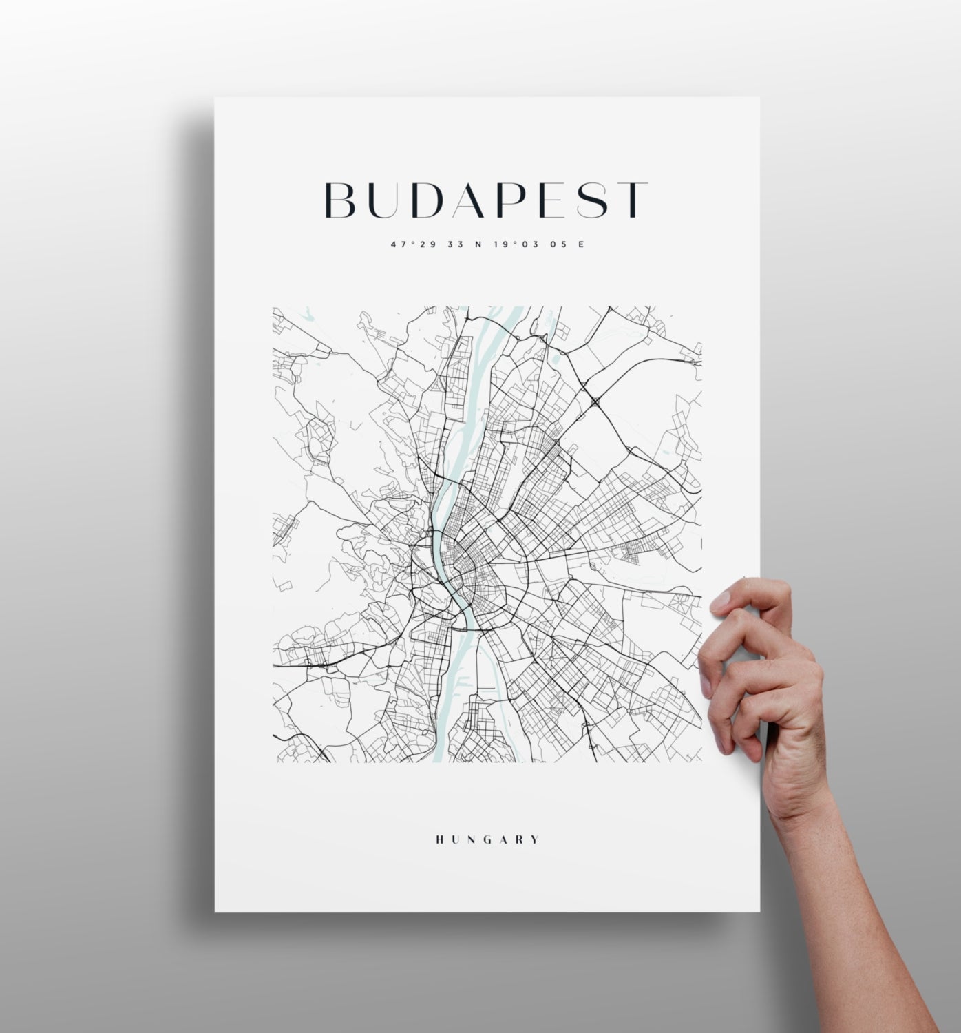Budapest cityscape aluminum metal wall art print in matte finish
