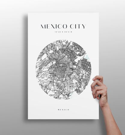 Mexico City skyline aluminum metal wall art