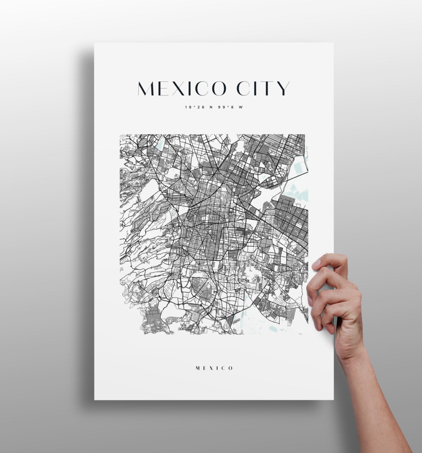 Mexico City skyline aluminum metal wall art