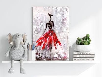 Lady in Red Dress Metal Wall Art