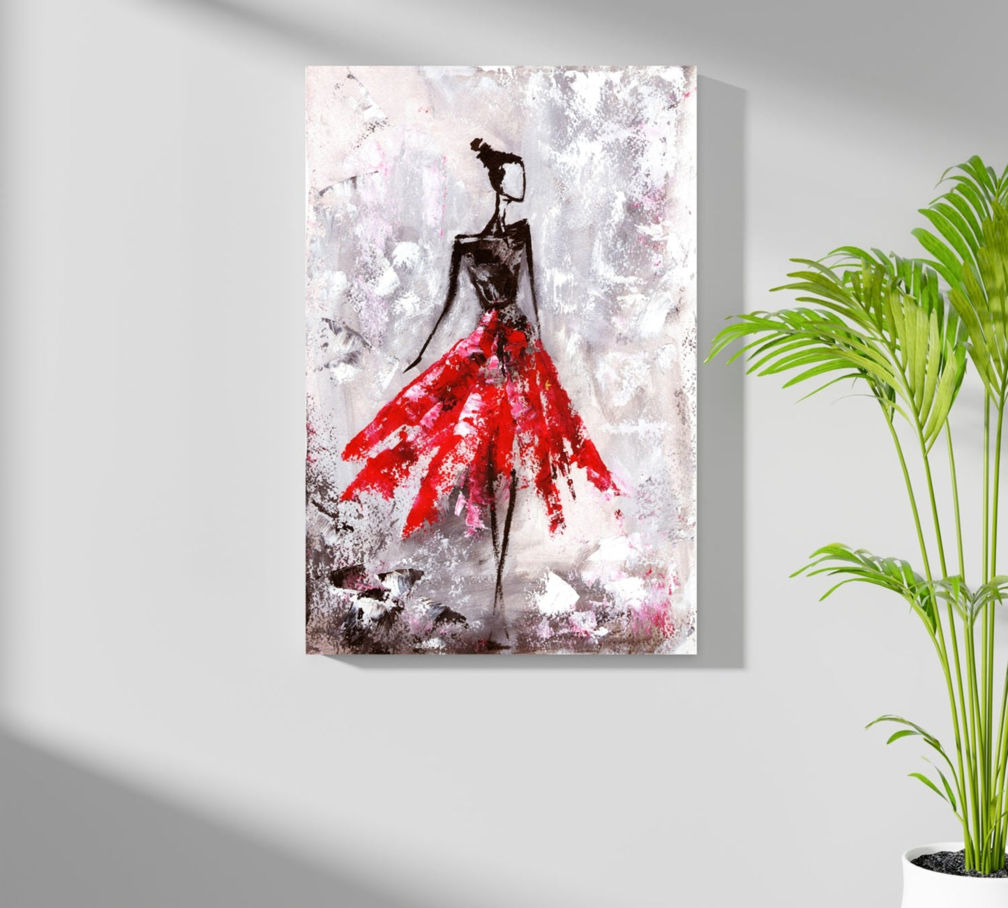 Lady in Red Dress Metal Wall Art