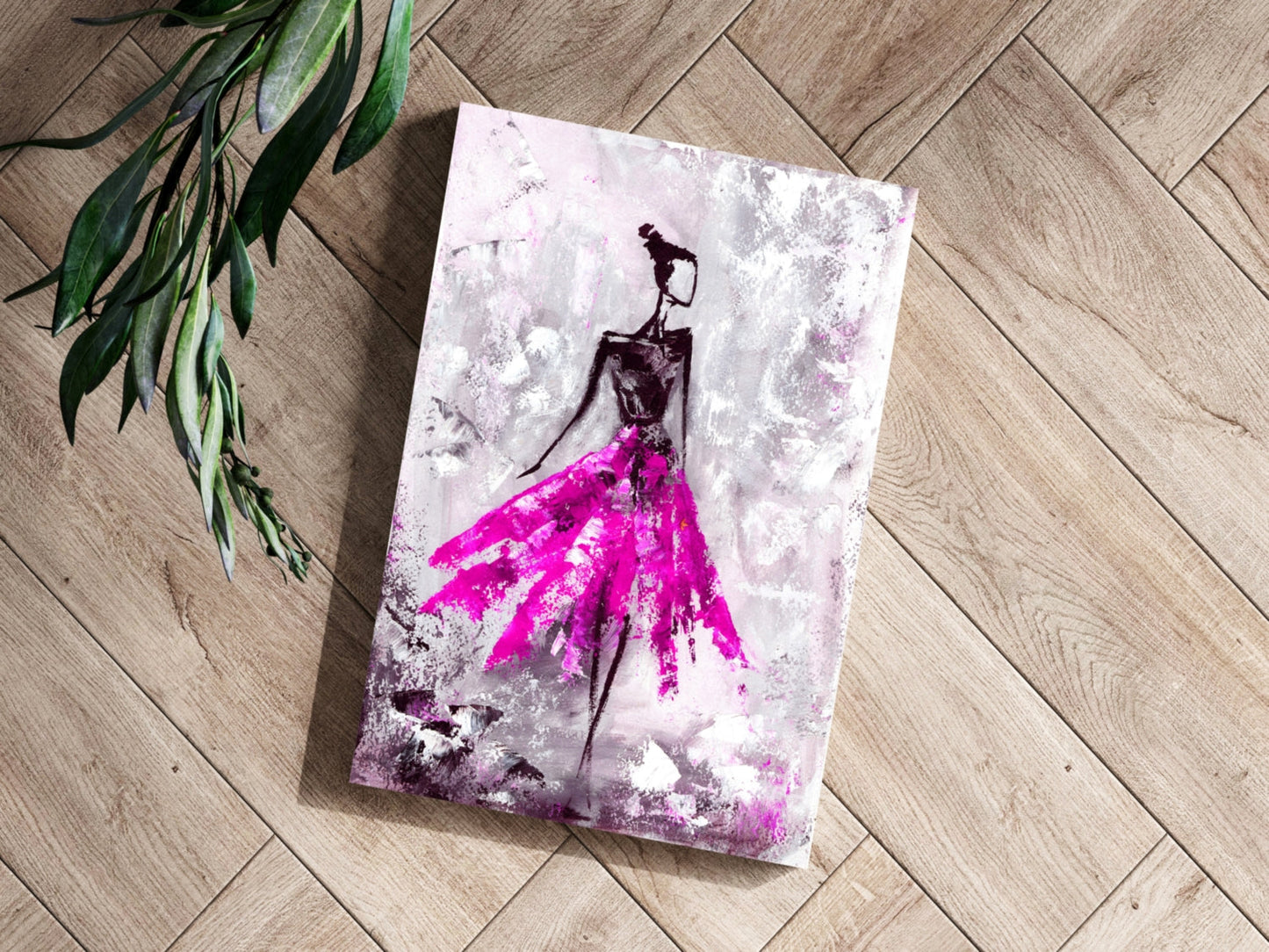 Lady in Pink Dress Metal Wall Art