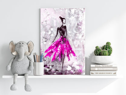 Lady in Pink Dress Metal Wall Art