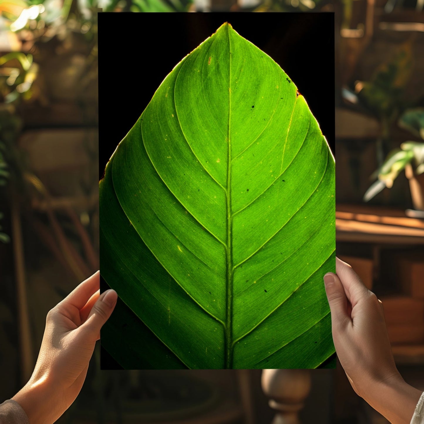 Green Leaf Metal Wall Art