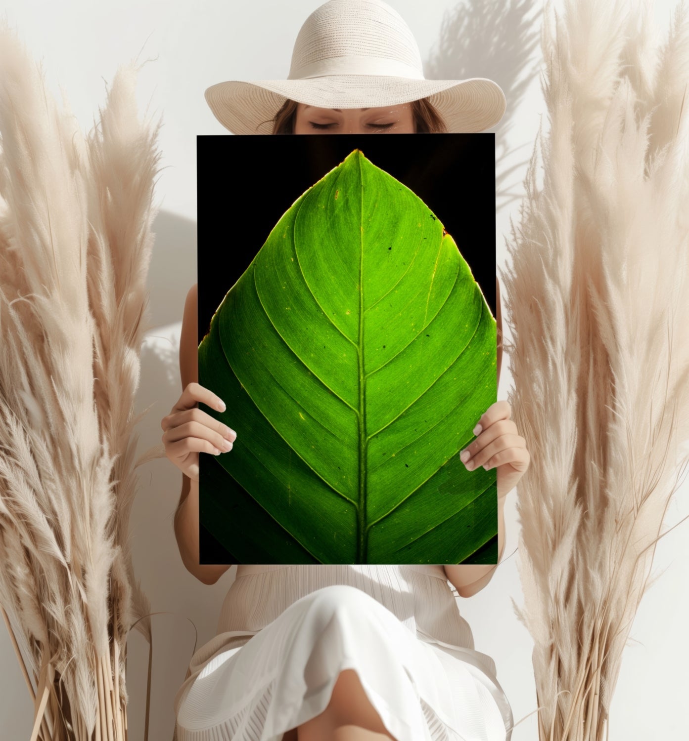 Green Leaf Metal Wall Art