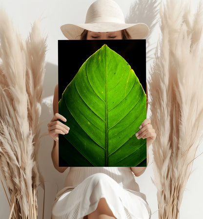 Green Leaf Metal Wall Art
