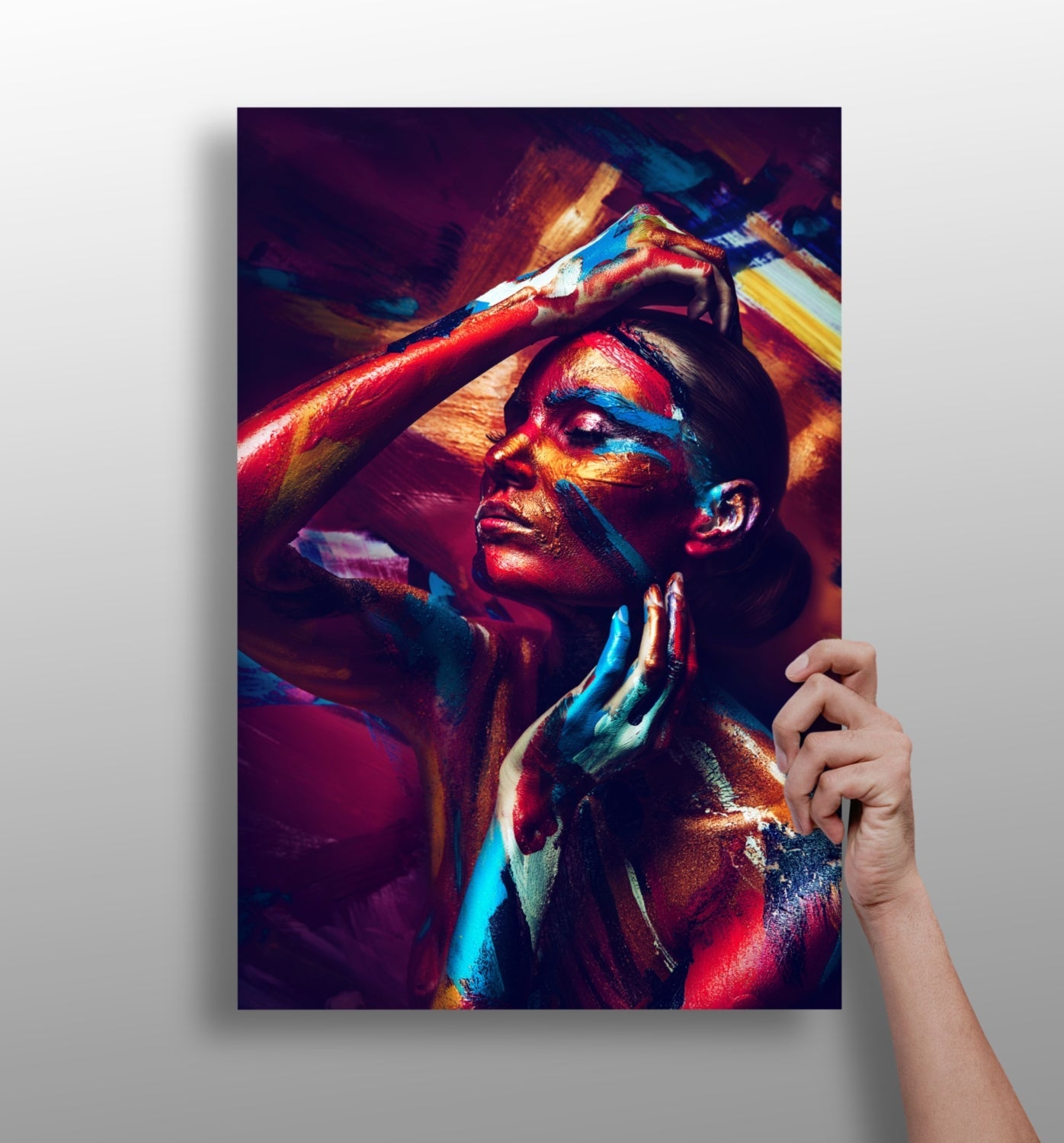 Woman aluminum wall art print, modern metal design for home decor
