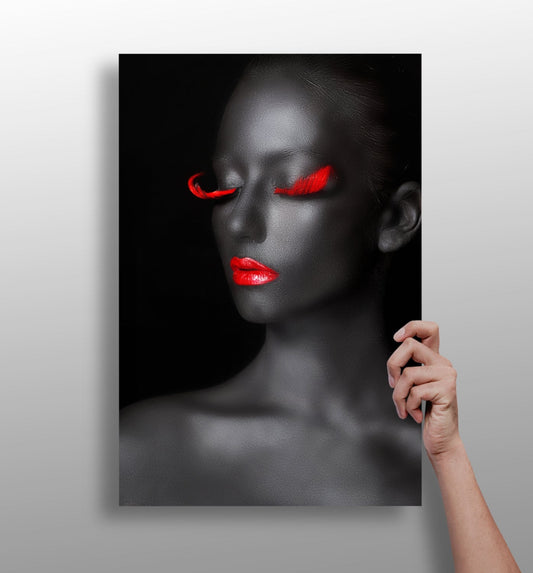 Woman aluminum metal wall art print