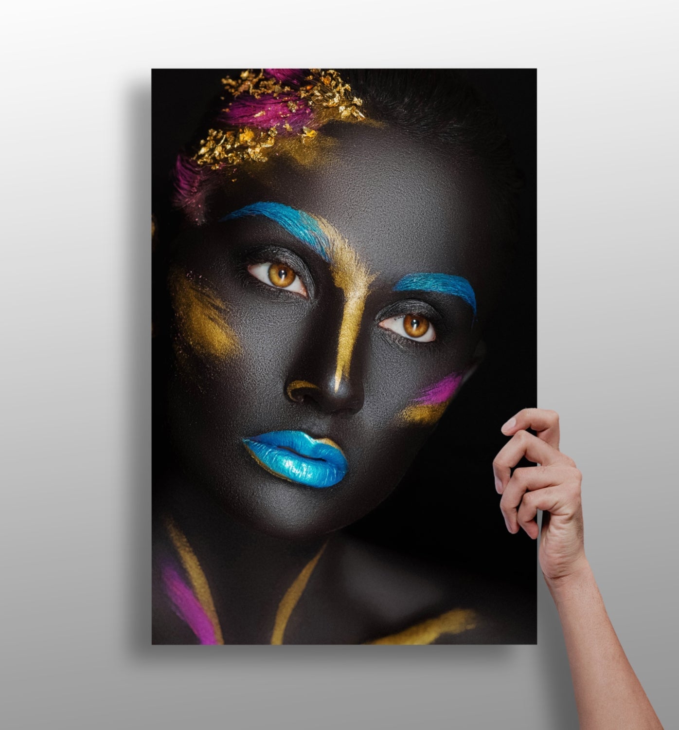 Woman aluminum wall art print, modern metal design for home decor
