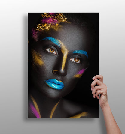 Woman aluminum wall art print, modern metal design for home decor