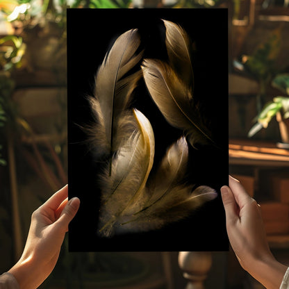 Bronze Feather Metal Wall Art