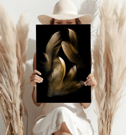 Bronze Feather Metal Wall Art