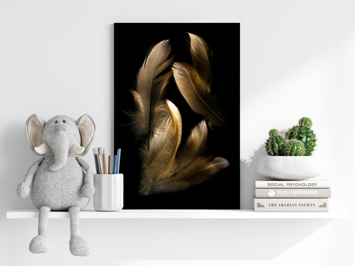 Bronze Feather Metal Wall Art