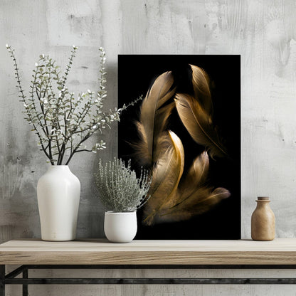 Bronze Feather Metal Wall Art