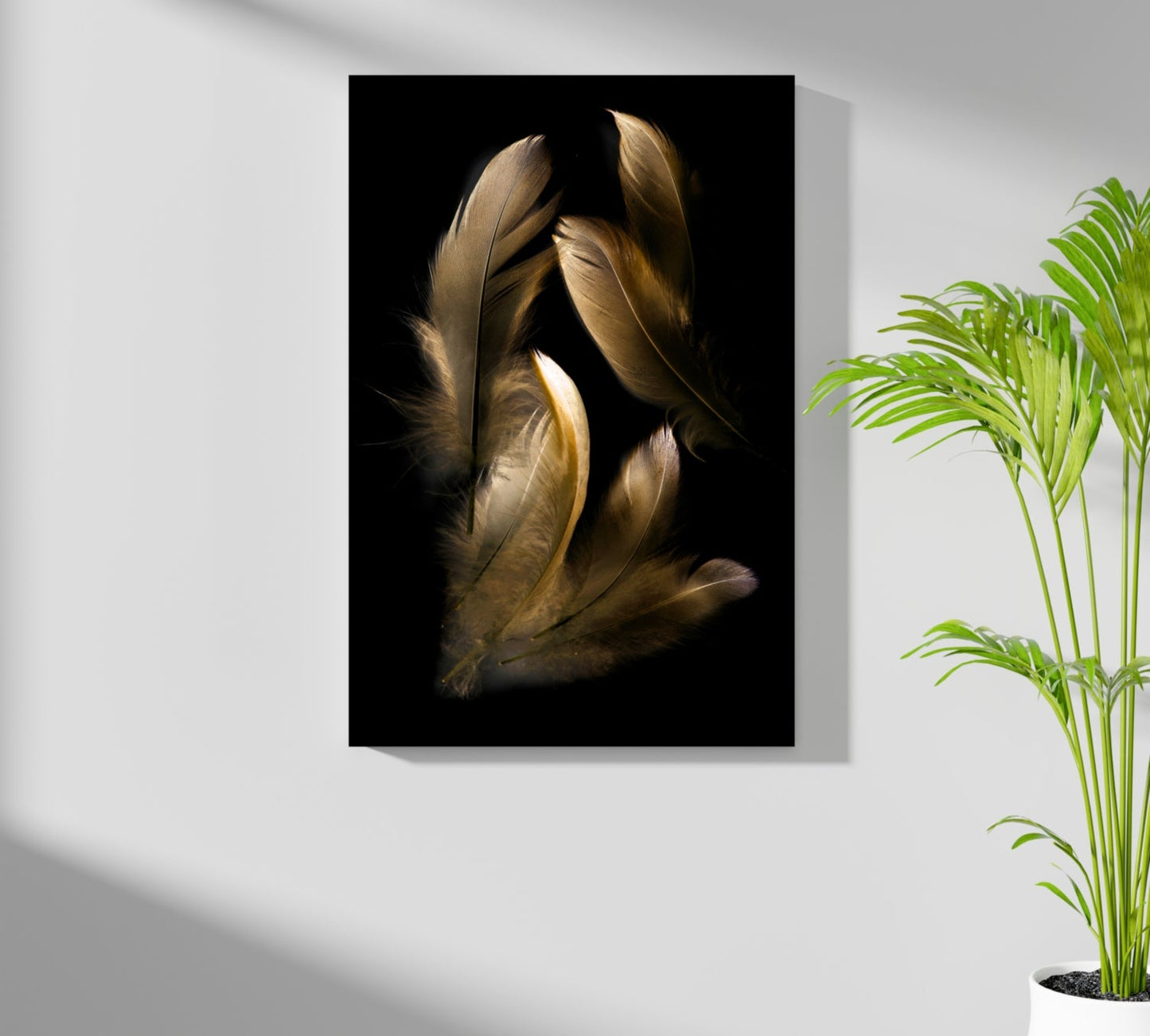 Bronze Feather Metal Wall Art