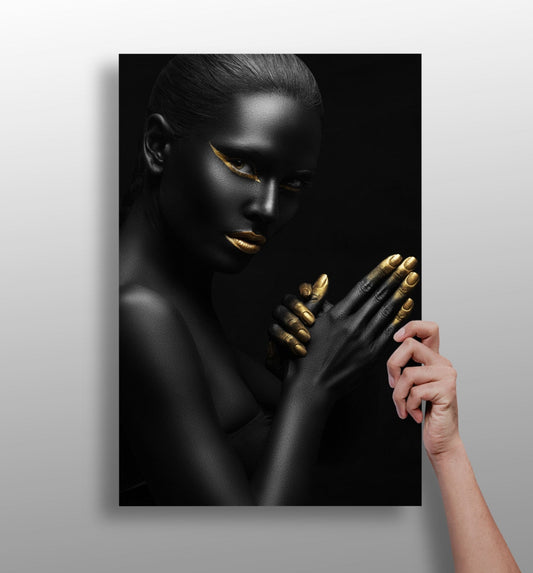 Woman metal wall art panel