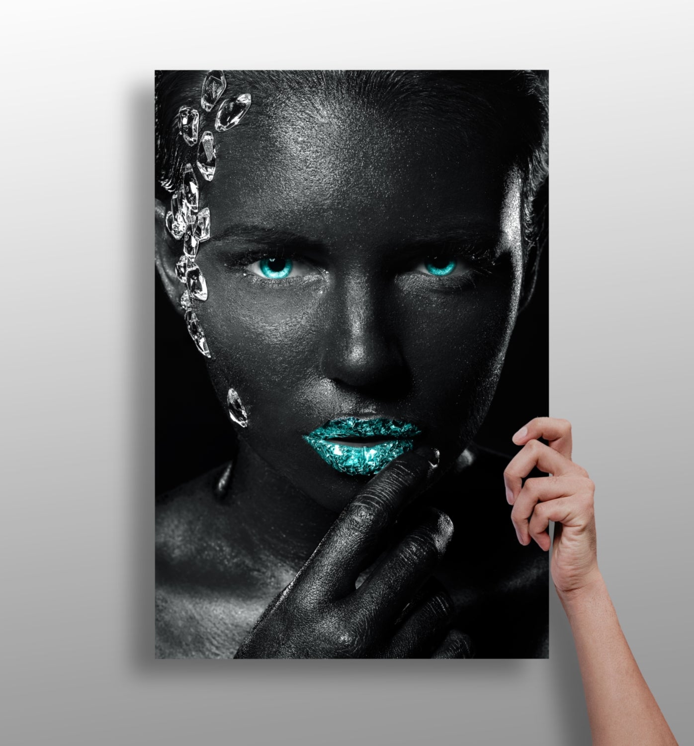 Woman aluminum wall art print, modern metal design for home decor
