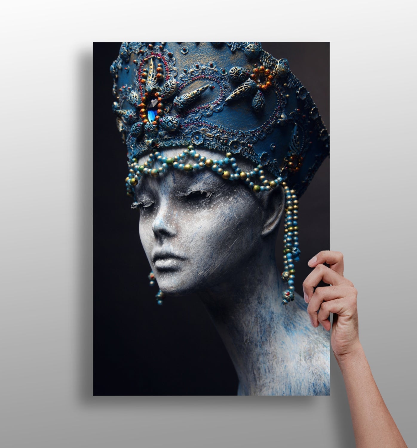 Egyptian woman metal wall art aluminum print