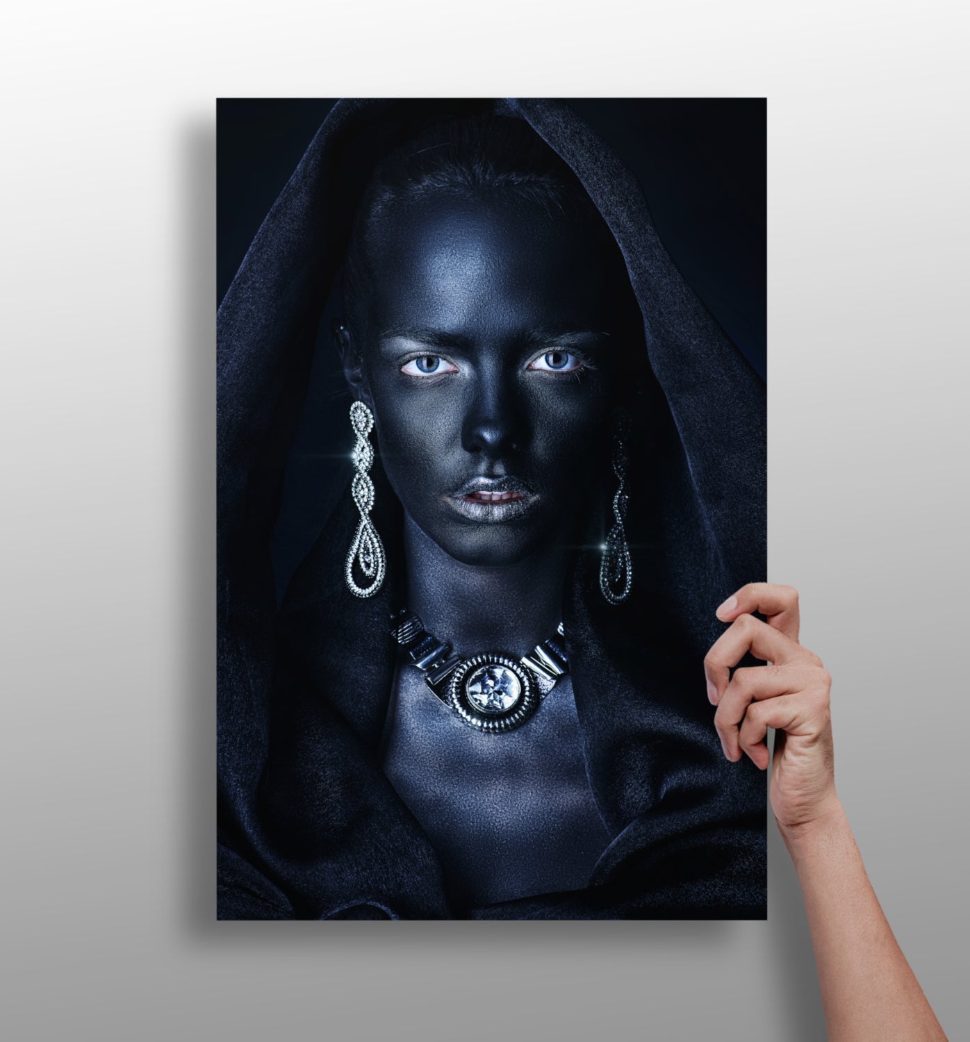 Woman aluminum wall art print, modern metal design for home decor