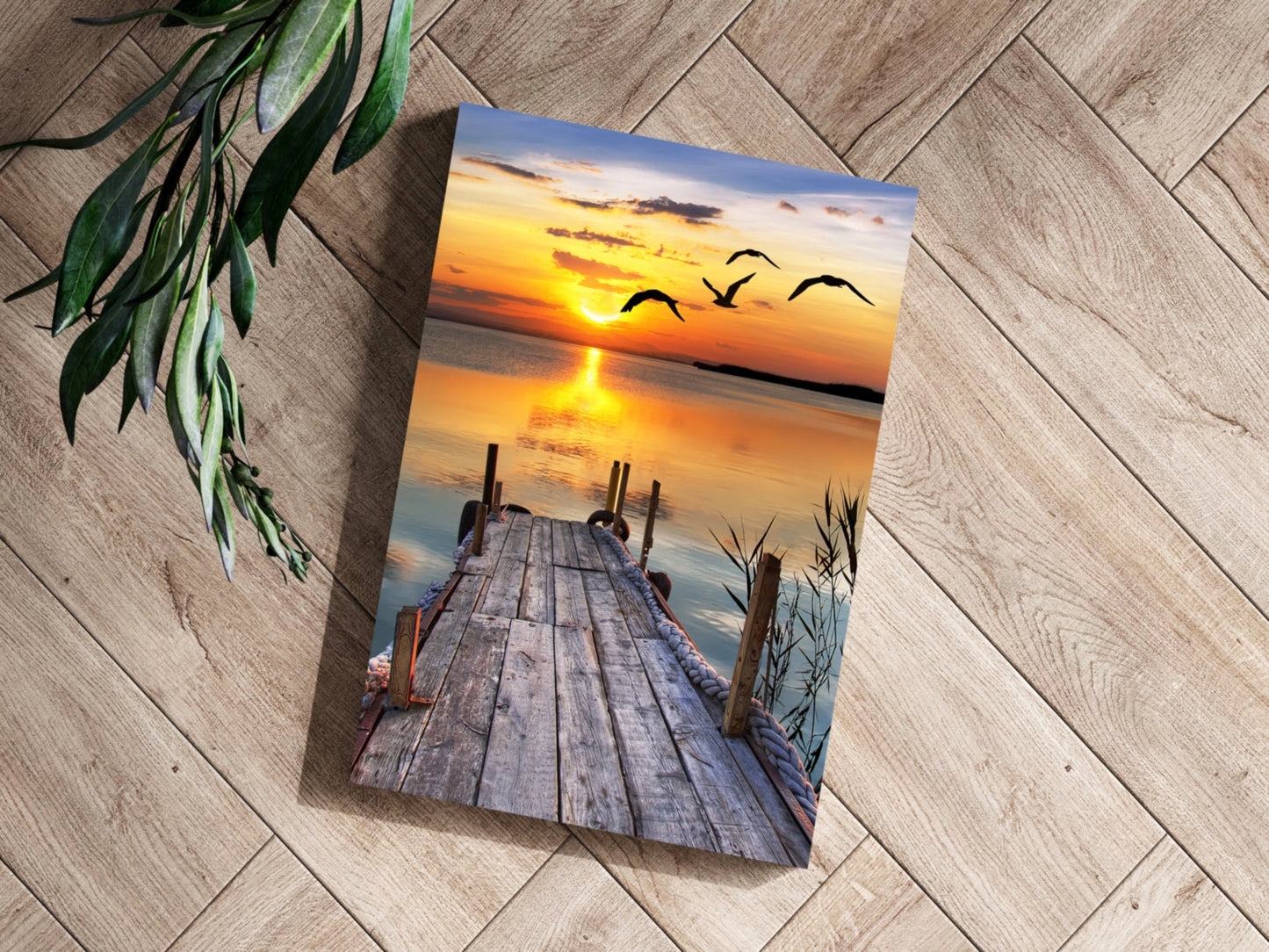 Sunset Lake View Metal Wall Art