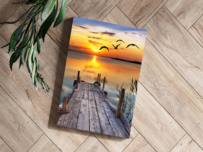 Sunset Lake View Metal Wall Art
