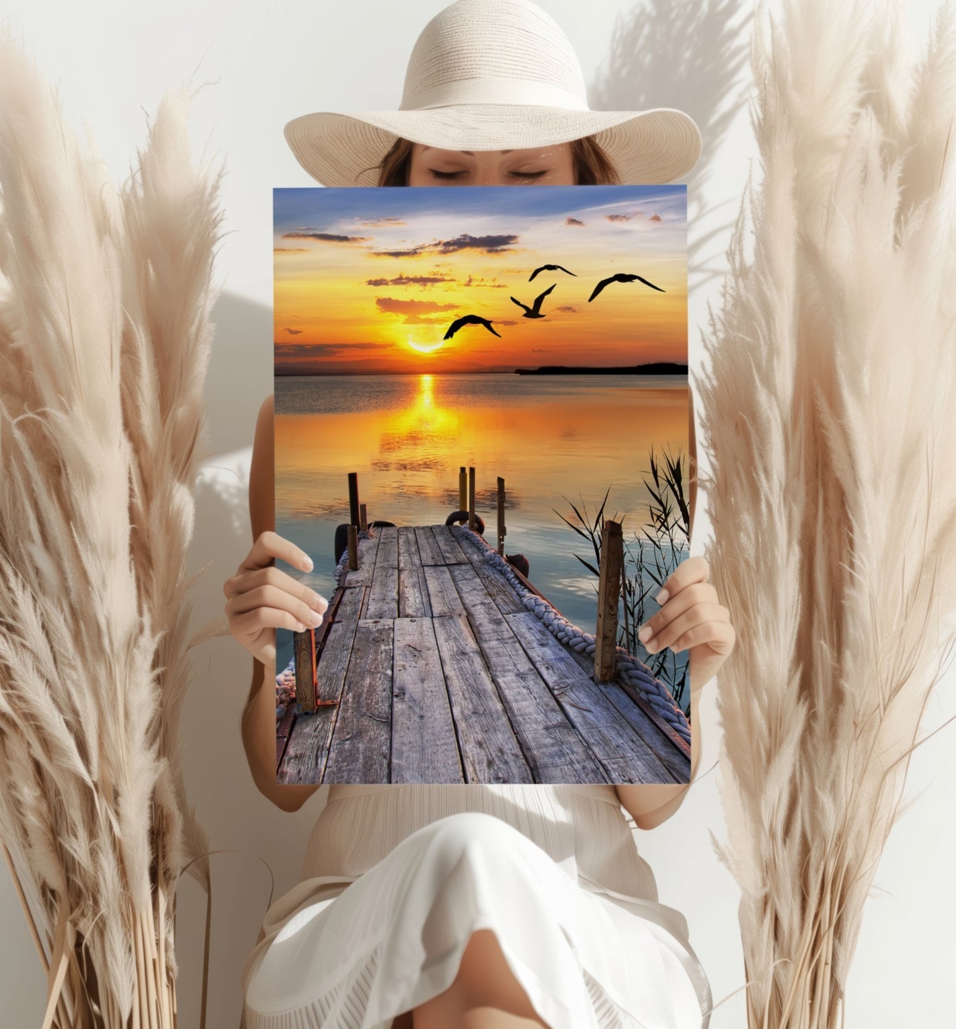 Sunset Lake View Metal Wall Art