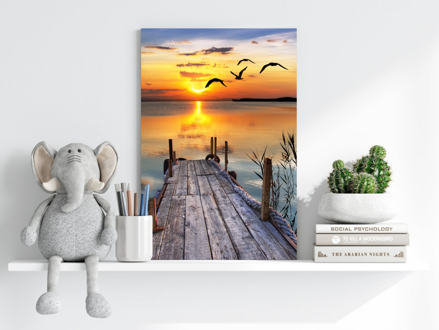 Sunset Lake View Metal Wall Art