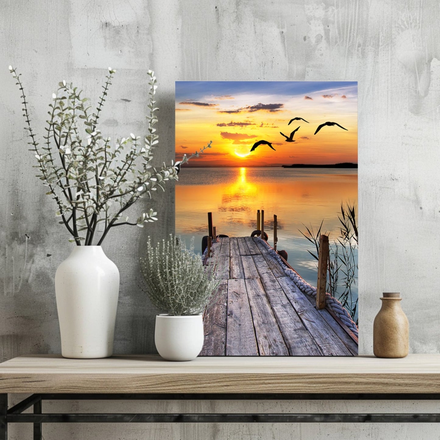 Sunset Lake View Metal Wall Art