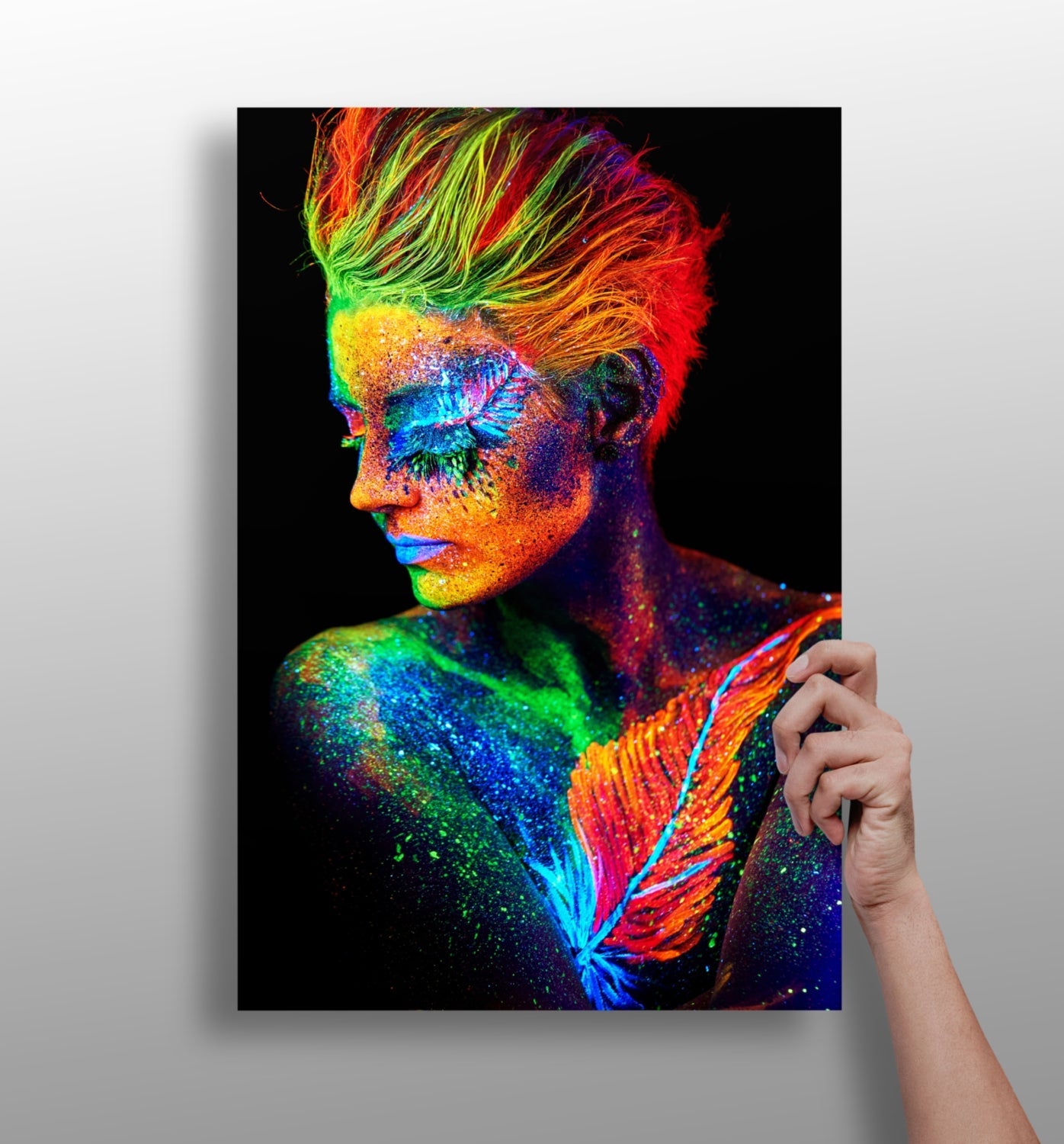 Woman aluminum wall art print, modern metal design for home decor