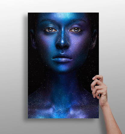 Woman aluminum wall art print, modern metal design for home decor
