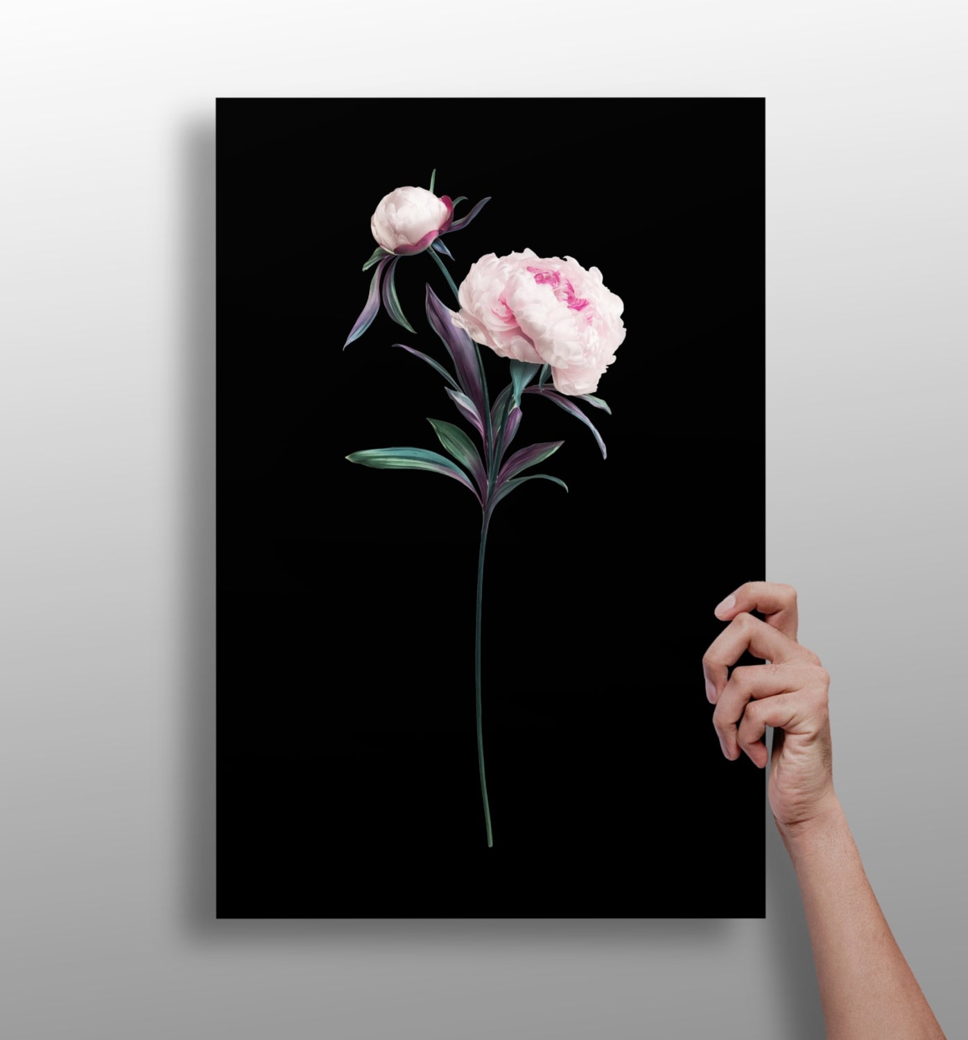 Flower aluminum metal wall art print in matte finish