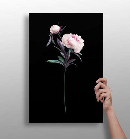 Flower aluminum metal wall art print in matte finish