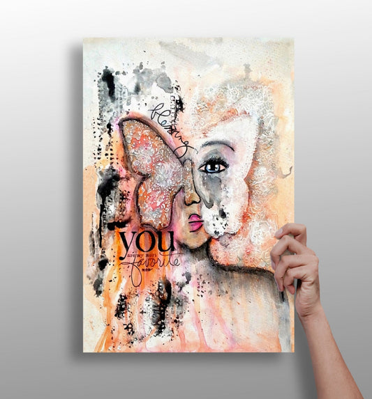 Love butterfly metal wall art aluminum print