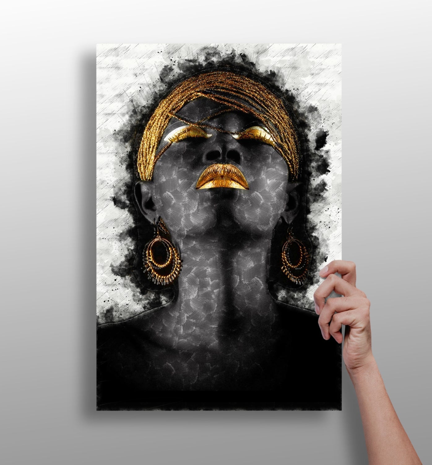 Woman aluminum wall art print, modern metal design for home decor