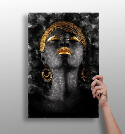 Woman aluminum wall art print, modern metal design for home decor