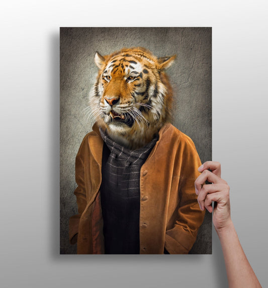Tiger metal wall art aluminum print