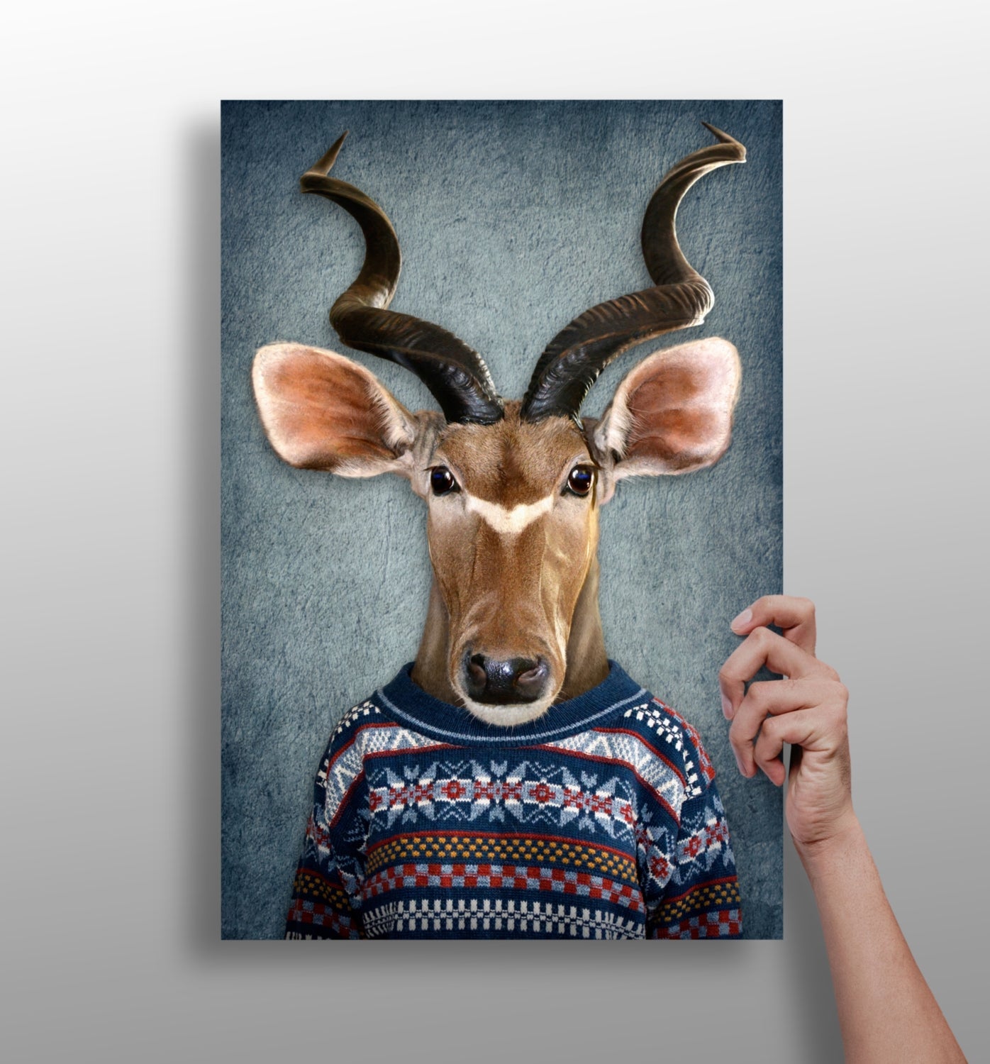 Antelope metal wall art panel