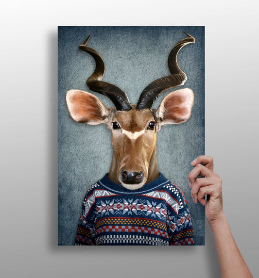Antelope metal wall art panel