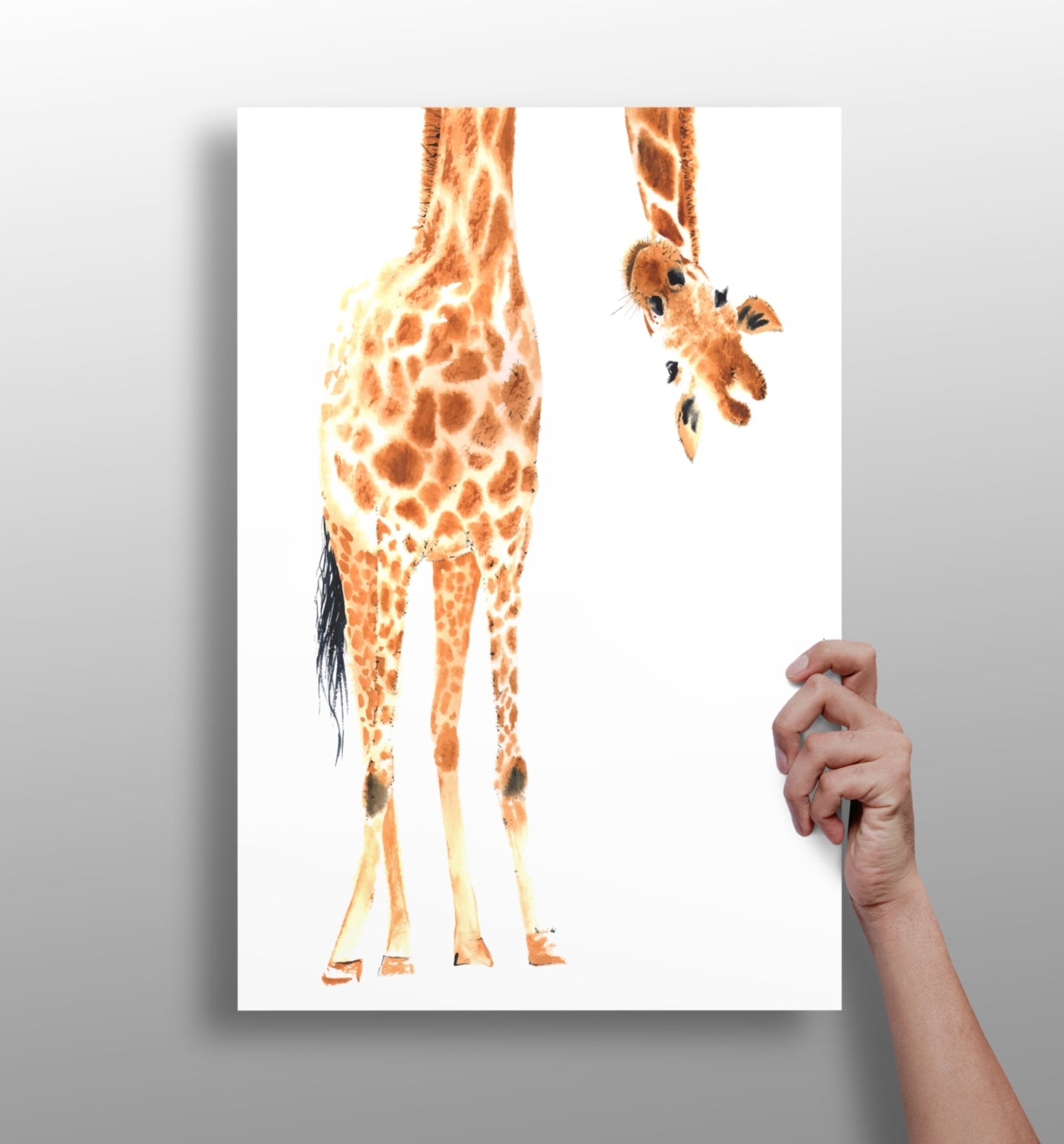 Giraffe metal wall art aluminum print