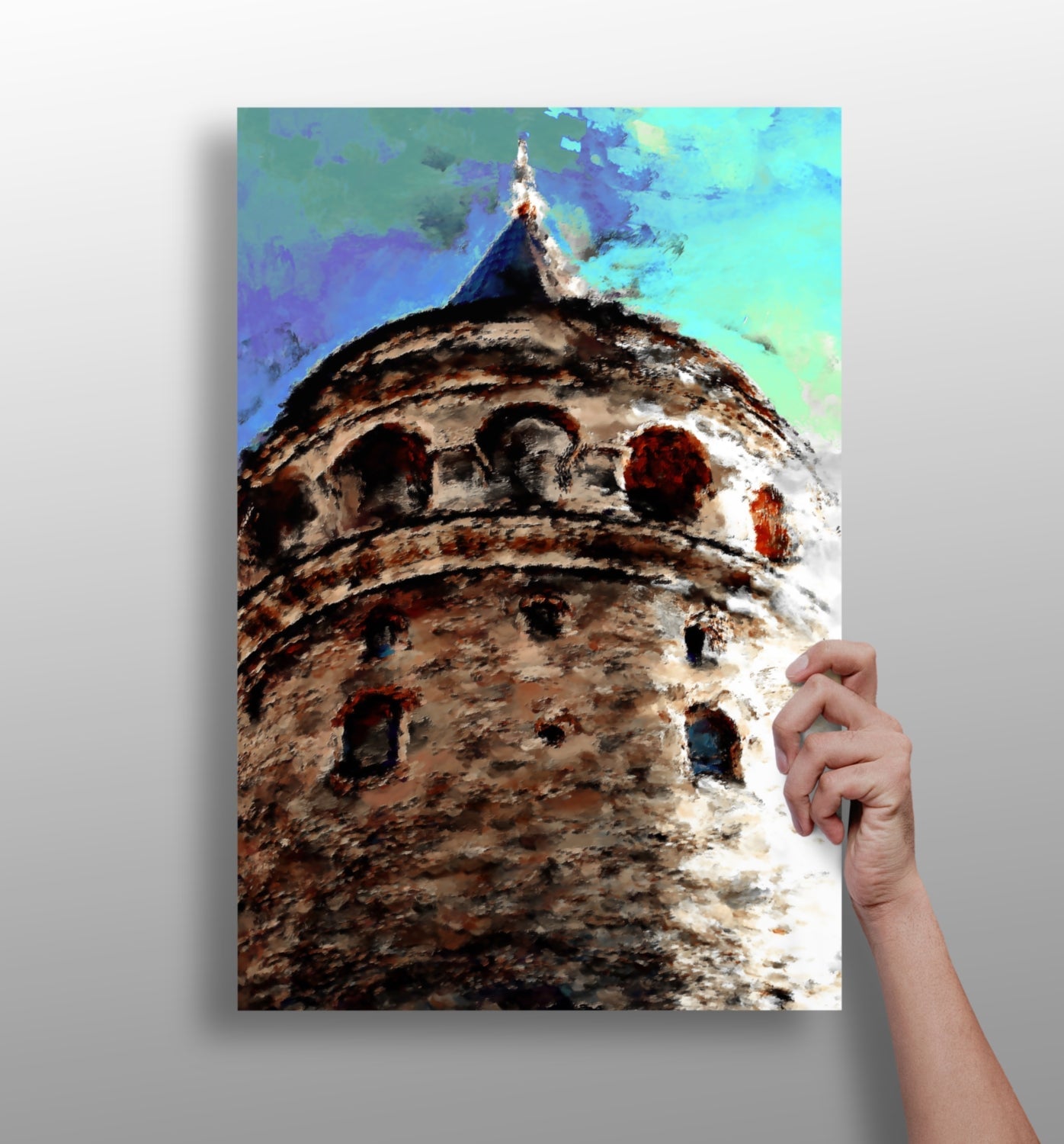 Galata Tower metal wall art aluminum print