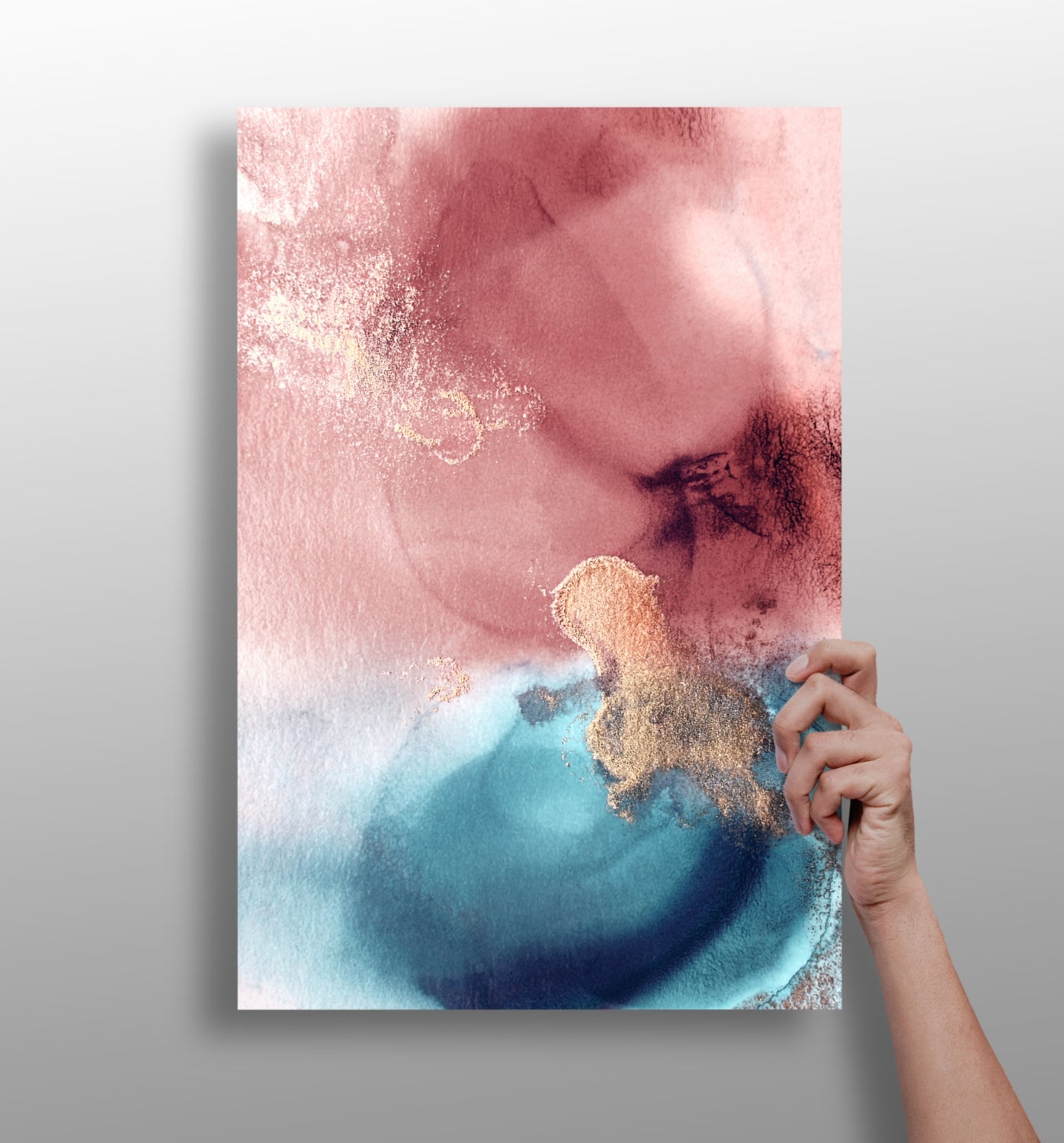 Abstract aluminum print wall art
