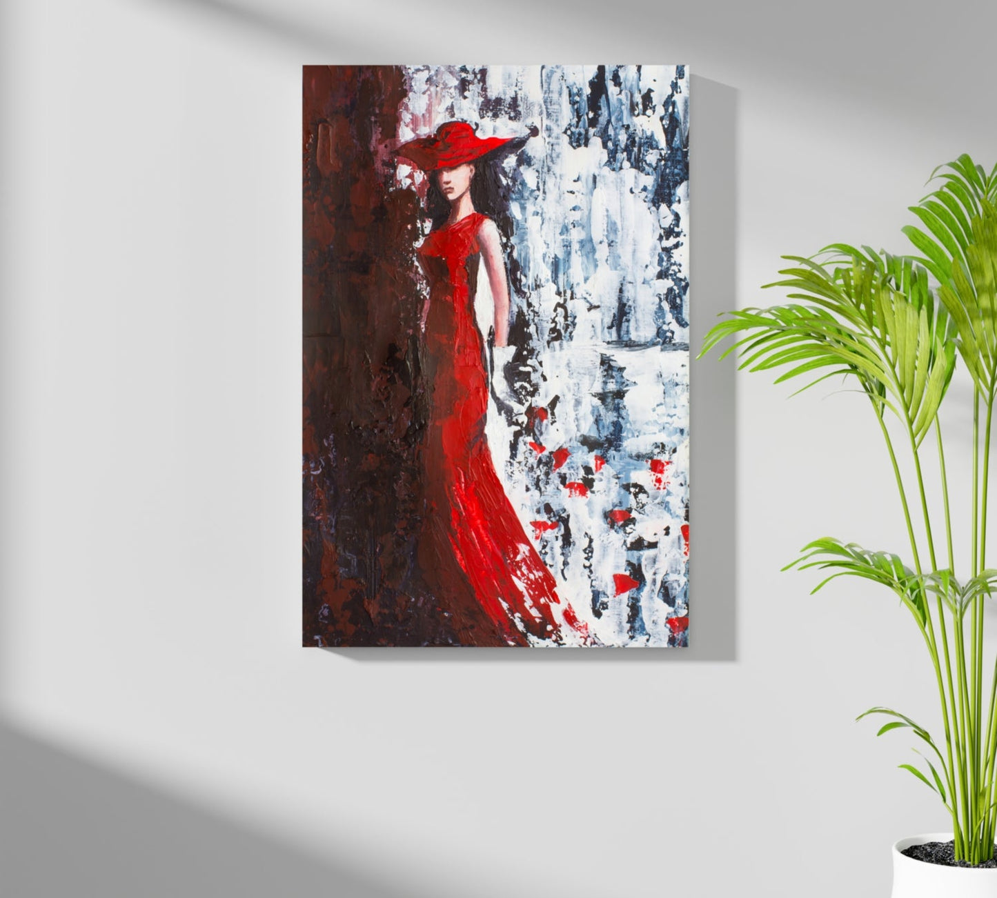 Woman In Red Metal Wall Art