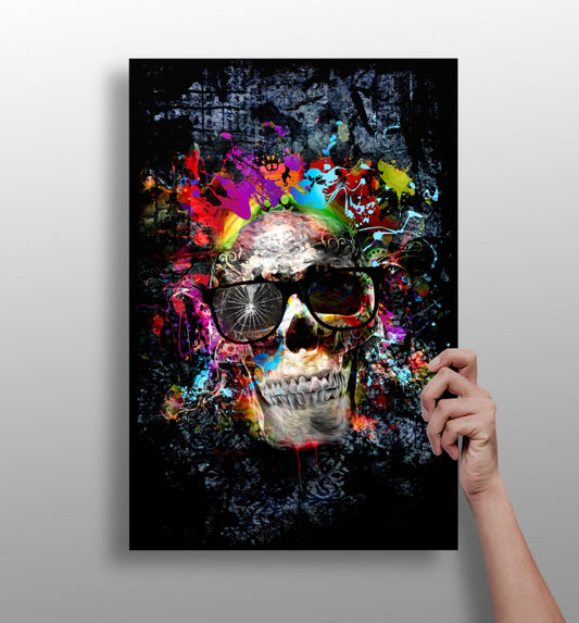 Skull metal wall art aluminum print