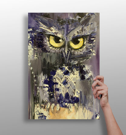 Owl metal wall art aluminum print