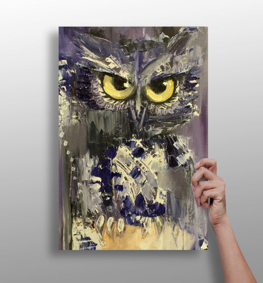 Owl metal wall art aluminum print