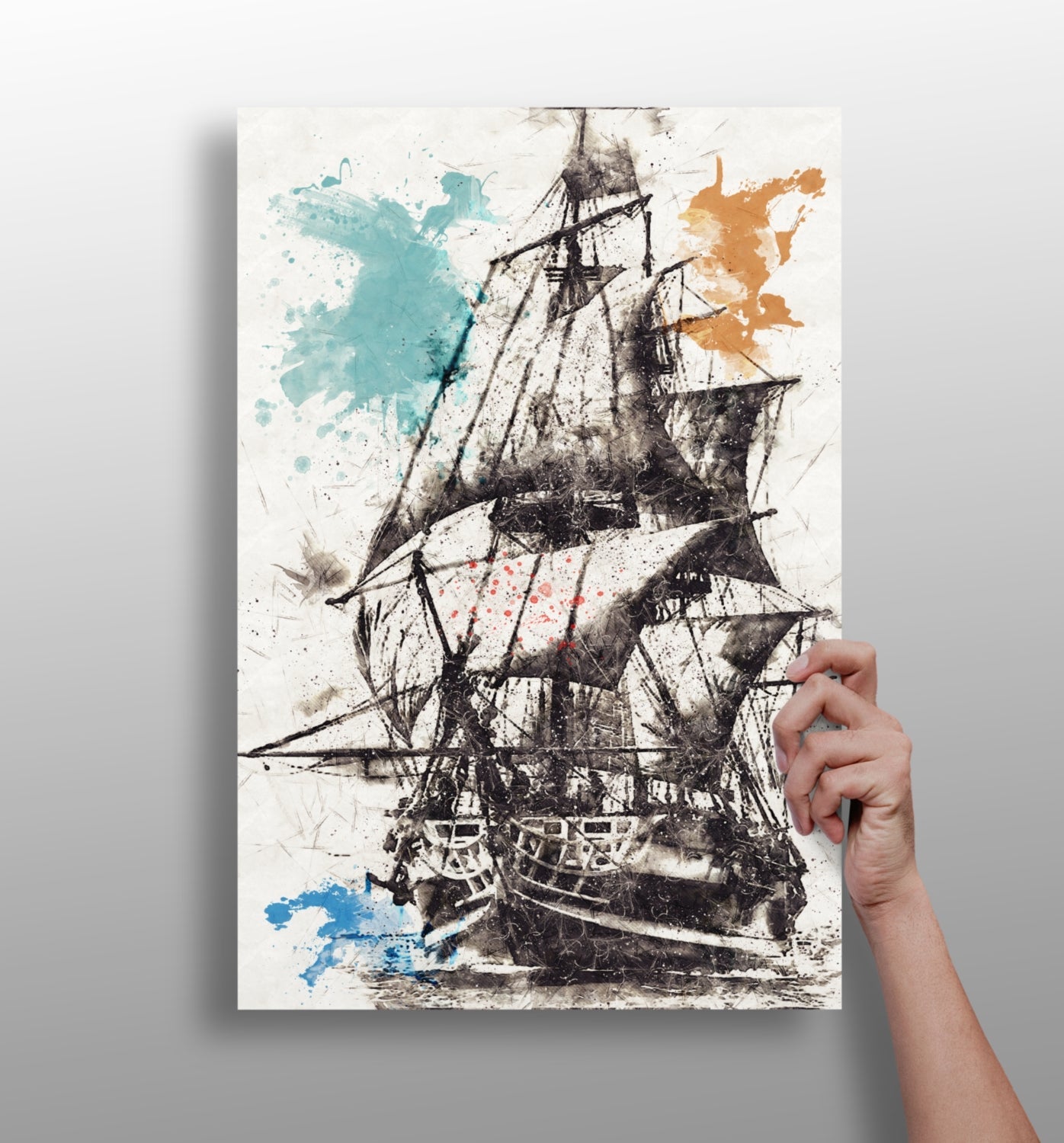 Ship metal wall art panel