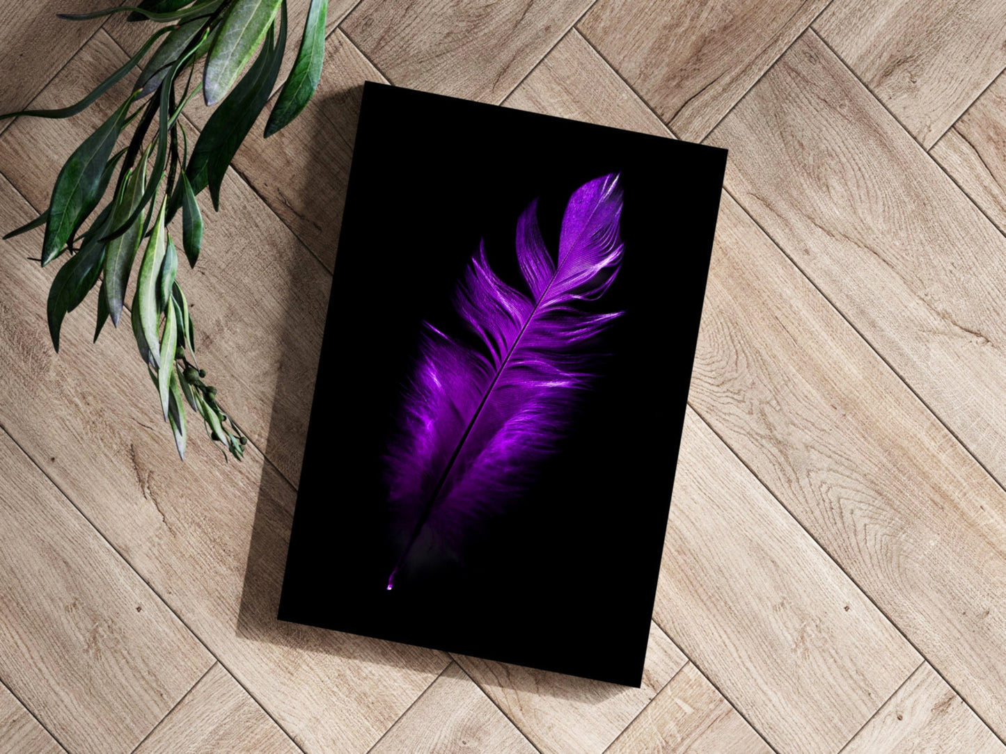 Purple Feather Metal Wall Art